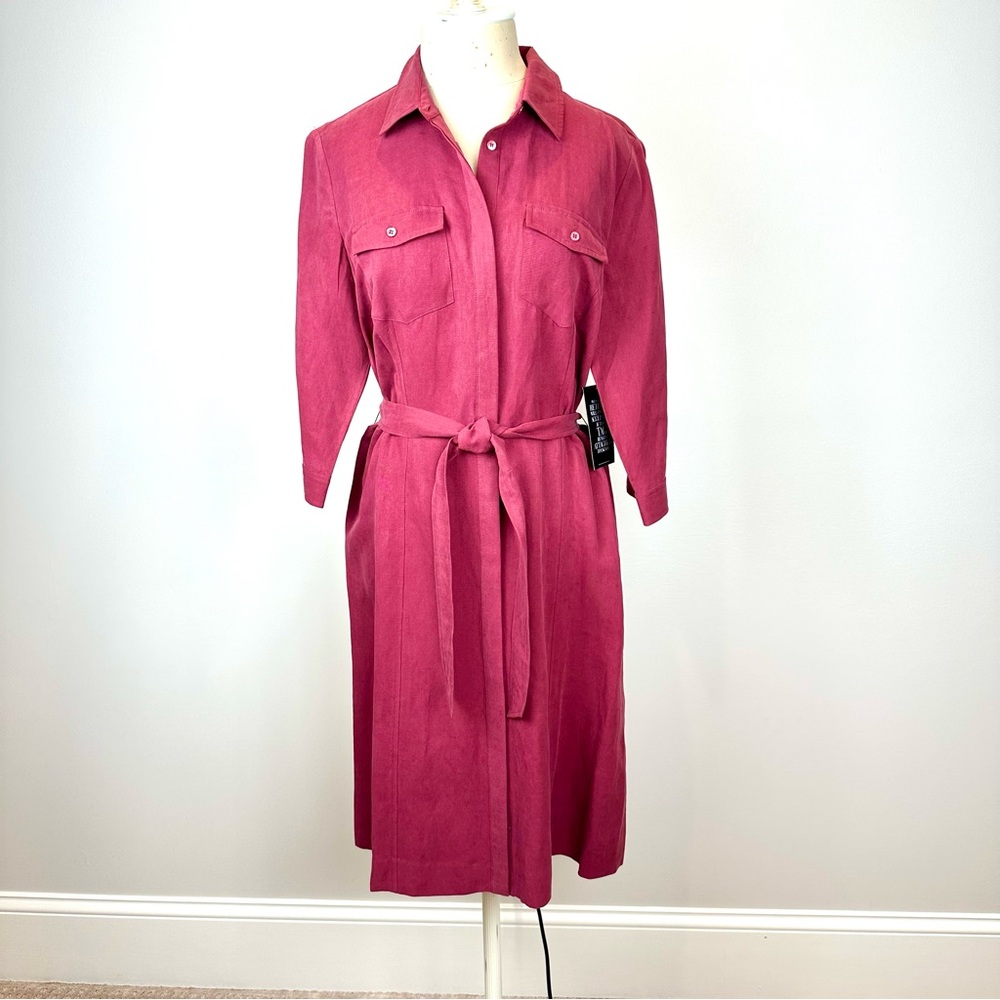 PURE Silk Linen Shirt Dress, NWT